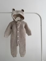 Baby Alpaca Knit Romper with Hood –  Bear Romper - Image 2