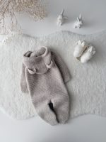 Baby Alpaca Knit Romper with Hood –  Bear Romper - Image 6