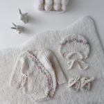 Baby Girl Alpaca Romper Set – Knit Outfit with Bonnet & Booties