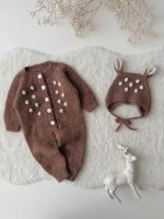 Deer Romper and Bonnet Set – Baby Christmas Outfit - Image 3