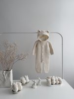 Baby Alpaca Knit Romper with Hood –  Bear Romper - Image 6