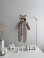 Baby Alpaca Knit Romper with Hood –  Bear Romper