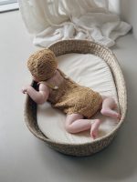 Cotton Knit Baby Romper & Bonnet Set – Sleeveless Summer Outfit - Image 9