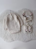 Baby Girl Alpaca Romper Set – Knit Outfit with Bonnet & Booties - Image 7