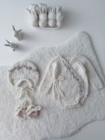 0-3 months Baby Girl Alpaca Romper Set – Knit Outfit with Bonnet & Booties - Image 12