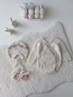 0-3 months Baby Girl Alpaca Romper Set – Knit Outfit with Bonnet & Booties - Image 6