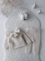 Baby Girl Alpaca Silk Set – Cream Ruffle Cardigan & Pants - Image 10