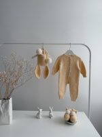 Knit Alpaca Baby Bunny Outfit – Bonnet & Booties Set - Image 8