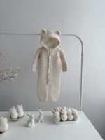 Baby Alpaca Knit Romper with Hood –  Bear Romper - Image 2