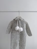 0-3 months Alpaca Silk Knit Bunny Romper Set – Romper and Bunny Bonnet - Image 11