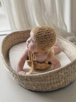 Cotton Knit Baby Romper & Bonnet Set – Sleeveless Summer Outfit - Image 19