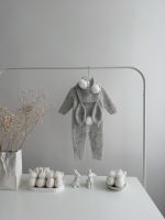 0-3 months Alpaca Silk Knit Bunny Romper Set – Romper and Bunny Bonnet - Image 6