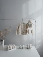 9-12 months Embroidered Baby Cardigan and Bonnet Set – Cream Alpaca Knit - Easter outfit - Image 12