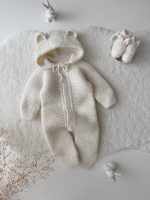 Baby Alpaca Knit Romper with Hood –  Bear Romper - Image 8