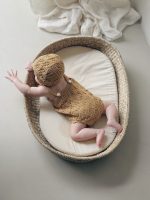 Cotton Knit Baby Romper & Bonnet Set – Sleeveless Summer Outfit - Image 15