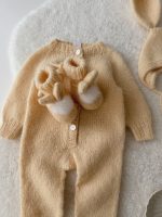 Knit Alpaca Baby Bunny Outfit – Bonnet & Booties Set - Image 12