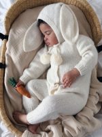 Set of 2 - Alpaca Knit Bunny Romper and Bunny Bonnet - Image 13