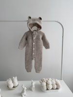 Baby Alpaca Knit Romper with Hood –  Bear Romper - Image 11