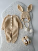 Knit Alpaca Baby Bunny Outfit – Bonnet & Booties Set - Image 11