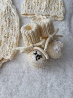 Set of 3 Cotton Knit Baby Romper Bonnet & Booties Set - Sleeveless Summer Outfit - Image 8