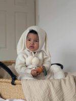 Set of 2 - Alpaca Knit Bunny Romper and Bunny Bonnet - Image 3
