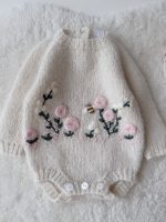 Baby Girl Alpaca Romper Set – Knit Outfit with Bonnet & Booties - Image 5