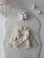 Baby Girl Alpaca Silk Set – Cream Ruffle Cardigan & Pants - Image 4