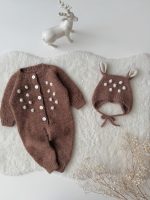 Deer Romper and Bonnet Set – Baby Christmas Outfit - Image 4