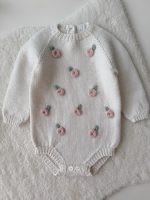 Hand Knit Merino Baby Romper and Bonnet Set – Embroidery - Image 7