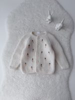 9-12 months Embroidered Baby Cardigan and Bonnet Set – Cream Alpaca Knit - Easter outfit - Image 5