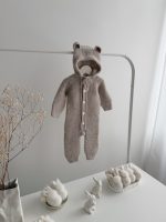 Baby Alpaca Knit Romper with Hood –  Bear Romper - Image 5