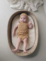 Cotton Knit Baby Romper & Bonnet Set – Sleeveless Summer Outfit