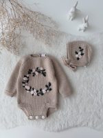 Merino Baby Romper and Bonnet Set – Embroidery - Image 8
