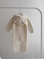Baby Alpaca Knit Romper with Hood –  Bear Romper - Image 5