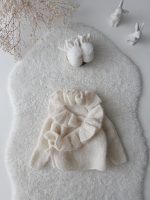 Baby Girl Alpaca Silk Set – Cream Ruffle Cardigan & Pants - Image 8