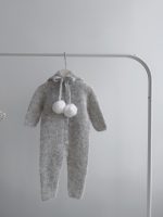 0-3 months Alpaca Silk Knit Bunny Romper Set – Romper and Bunny Bonnet - Image 9