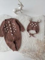 Deer Romper and Bonnet Set – Baby Christmas Outfit - Image 6
