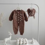 Deer Romper and Bonnet Set – Baby Christmas Outfit