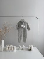 0-3 months Alpaca Silk Knit Bunny Romper Set – Romper and Bunny Bonnet - Image 10