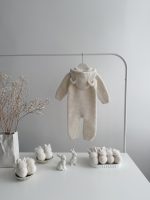 Baby Alpaca Knit Romper with Hood –  Bear Romper - Image 3