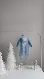 0-3 months Angora Baby Romper and Bonnet – Christmas Outfit - Snowflake embroidery - Image 2