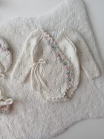 0-3 months Baby Girl Alpaca Romper Set – Knit Outfit with Bonnet & Booties - Image 5
