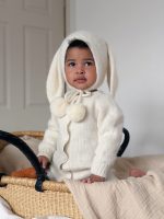 Set of 2 - Alpaca Knit Bunny Romper and Bunny Bonnet - Image 6