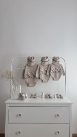 Set of 3 pieces Romper Bonnet & Booties