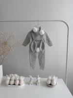 0-3 months Alpaca Silk Knit Bunny Romper Set – Romper and Bunny Bonnet - Image 2