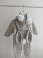0-3 months Alpaca Silk Knit Bunny Romper Set – Romper and Bunny Bonnet - Image 5