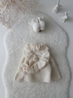 Baby Girl Alpaca Silk Set – Cream Ruffle Cardigan & Pants - Image 11
