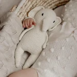 Cream Crochet Elephant Toy - Merino Wool Baby Cuddle Toy