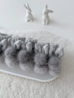 0-3 Months Bunny Booties – Baby Alpaca Genuine Fur Pom Poms - Image 8