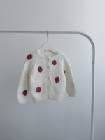 Baby Girl Cardigan and Bonnet Set – Strawberry Embroidery - Image 7